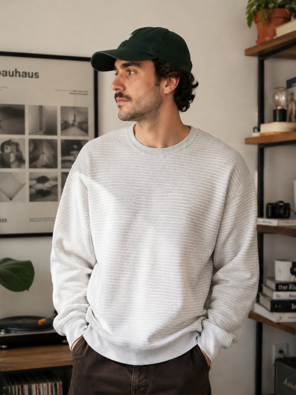 Georg Roth Pure Comfort Men's XL 100% Cotton Textured Crewneck Sweater Peru